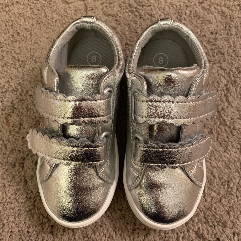 NEW Silver Velcro Sneakers - Toddler Size 8